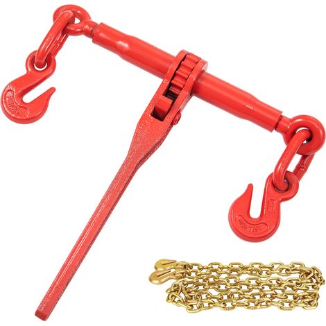 Mophorn Kettenlastbinder, 5/16 Zoll Spannset, 6600 lbs Kapazität, 4 Ratschenbinder mit 4 Haltehaken, 21' Ketten der Güteklasse 80, ideal zum Transportieren und Abschleppen von Paketen