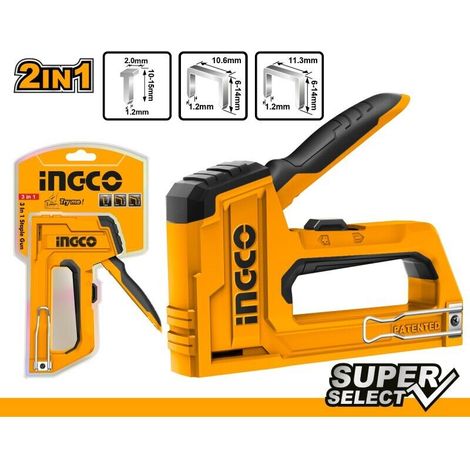 Spillatrice Graffatrice Chiodatrice INGCO manuale per legno regolabile - 2 in 1