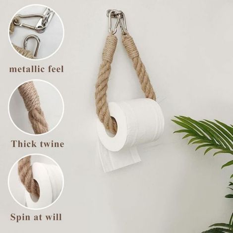 Porte-serviettes corde chanvre – rétro – papier toilette (1/3)