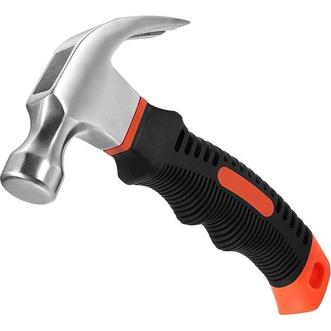 Mini Marteau,Marteau Multifonction,Petit Marteau Arrache-clou en Acier au Carbone,avec Poignée,pour Entretien,Menuiserie,Ie Bricolage,I'artisanat,l'industrie(Orange+Noir)