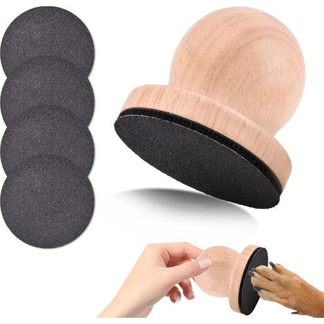 Lime à ongles pour chien et chat, planche à griffer en bois avec 4 papiers abrasifs remplaçables, accessoire de toilettage (1/5)
