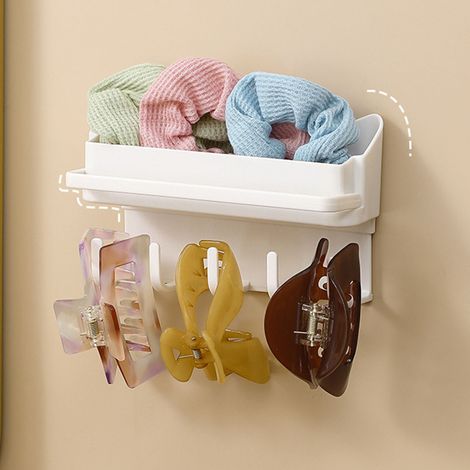 Selbstklebender Wandorganizer – Hängende Kosmetikaufbewahrung – Wasserdichte, schwebende Kunststoffregale fürs Badezimmer (1/5)
