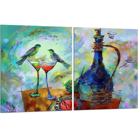 2 plaques de protection en verre pour cuisinière 40x52 pour vin (1/5)