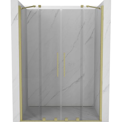 Mexen Velar Duo porta doccia scorrevole 160 cm, trasparente, oro spazzolato - 871-160-000-02-55 (1/5)
