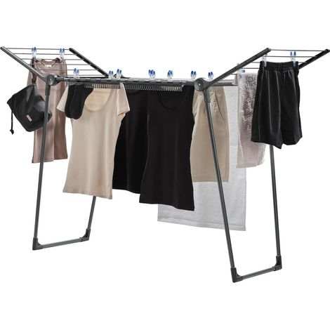 Séchoir à Linge Pegasus 150 Solid Slim Black, Tancarville Compact (1/5)