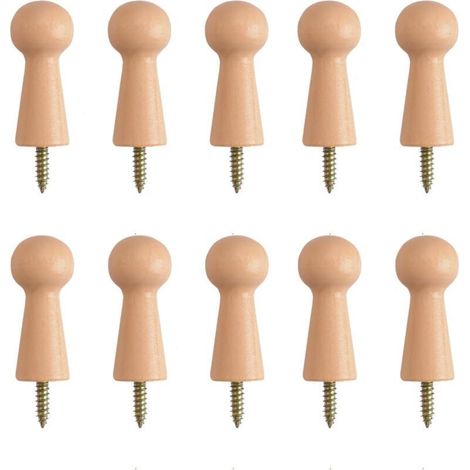 10 x Handtuchhaken aus Holz für Badetücher, Tür, Treppenkanten, Schränke, 10 x Handtuchhaken aus Holz für Badetücher, Tür, Treppenkanten, Schränke