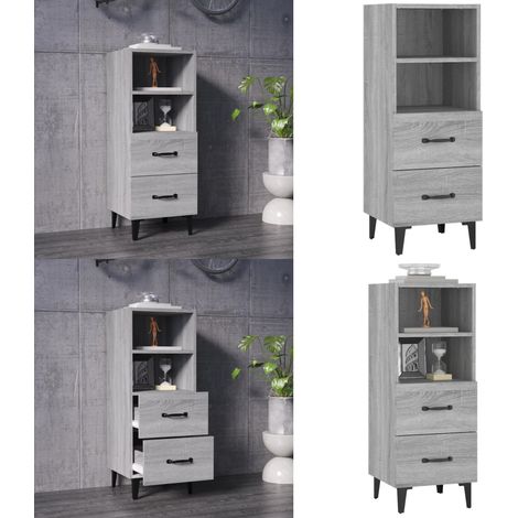 Sideboard Grau Sonoma 34,5x34x90 cm Holzwerkstoff - Sideboard - Wohnzimmermöbel - Holzmöbel - Grau - Sonoma - Home & Living (1/5)