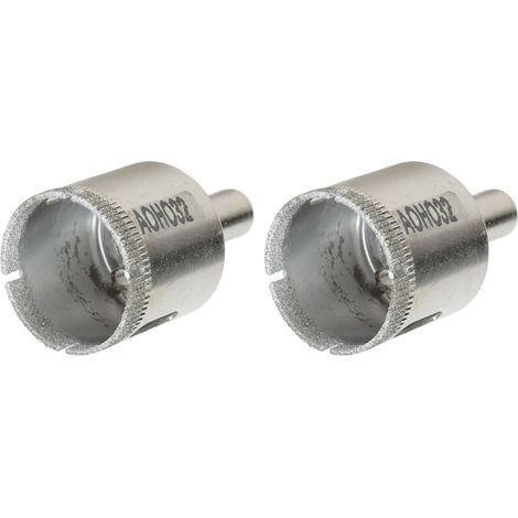 Foret diamant 32mm haute torsion, queue ronde, 2 pièces, ouvreur de trou pour verre, marbre, céramique, carrelage (1/5)