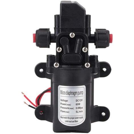 BUNTHAUS PA AIPERQ QiMeiTech Pompe à Eau Haute Pression, DC 12V 5 L/Min Pompe à Eau Diaphragme Pompe de Pulvérisateur à Amorçage Automatique 116 PSI avec Pinces pour Bateau de Plaisance RV Camping car (1/4)