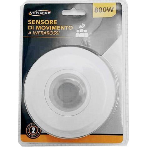 TrAdE Shop Traesio - Sensore Di Movimento A Infrarossi 360° Per Lampadine 800watt Ip20 Bianco Yca1050 - (1/5)