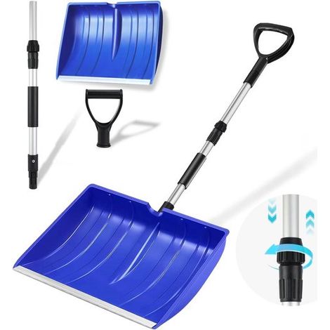Grande Pelle à Neige avec Manche Télescopique - Racloir à Neige Léger pour Jardin et Situations d'Urgence (1/5)