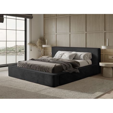 Polsterbett Doppelbett MODESTO Komplettset 140x200cm in Stoff Lincoln Schwarz (1/5)
