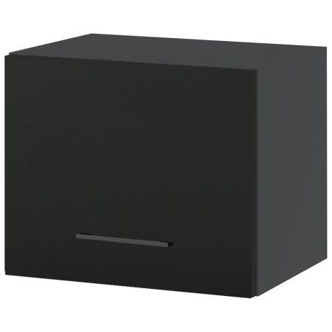 Meuble haut SLIM de cuisine Lovia Noir Mat 1 porte relevable L 45 cm - Porte avec poignée apparente Black (1/4)