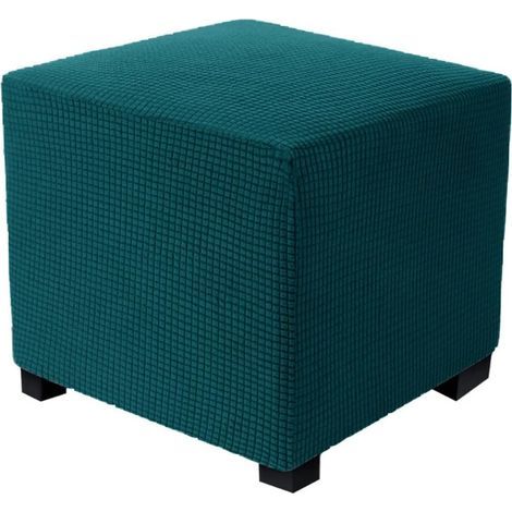 1 Housse De Pouf Jacquard, Fond Élastique, Protection Repose-Pieds, Salon (1/5)