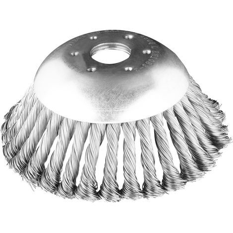 Brosse métallique pour débroussailleuse thermique 150 x 25,4 mm, fils durs et emmêlés (1/4)