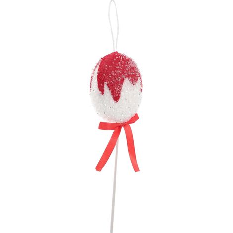 Ornements de Noël Forme de Sucette Décorations Peluche Boules de Noël Rouges et Blanches à Suspendre Sapin (1/5)