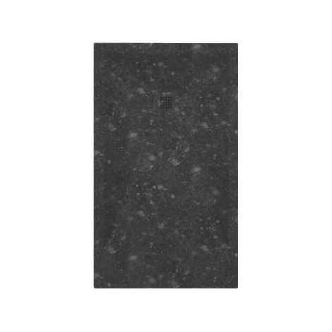 ONDEE ZEN - Receveur de douche  NOLA 3 - 90x160x3 - Résine - Terazzo noir - Bonde - Découpable
