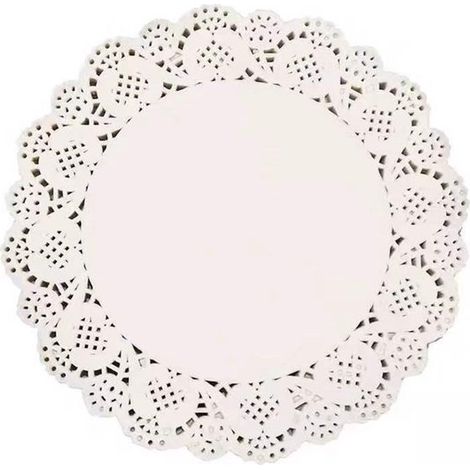 Dessous de verre ronds en papier 11,5 cm - Petits dessous de verre jetables en papier blanc dentelle - pour loisirs créatifs, gâteaux, plats, desserts, 100 pièces