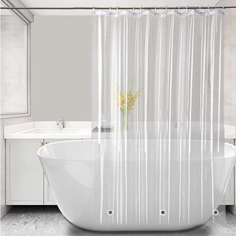 Rideau de douche transparent extra long 180x200cm, transparent (1/5)