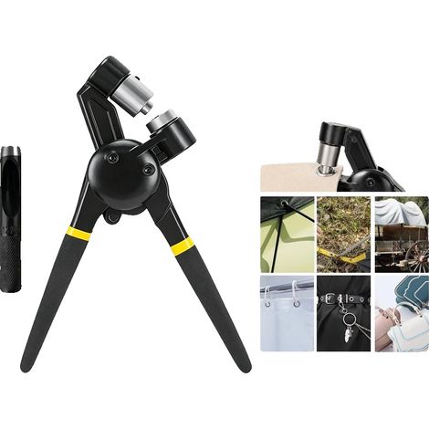 Kit di occhielli portatile, misura 3/8 di pollice (10 mm), include 200 occhielli in metallo, dimensioni 25 x 25 x 5 cm, realizzato in lega di alluminio, design ergonomico. (1/5)