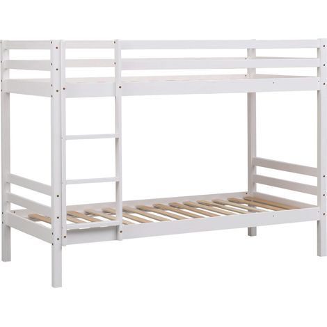 Happy Garden – Lit superposé pour enfants 190x90cm – Structure en pin blanc – Sommier à lattes inclus – Hauteur 150cm – Couchage 2 x 1 personne (1/5)