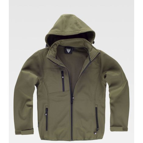 Chaqueta Workshell doble capa con cuello alto y cubrecosturas interior WORKTEAM Sport S9107 XL Verde Militar (1/2)