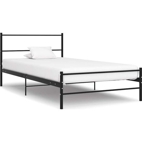 Estructura de cama sin colchón metal negro 90x200 cm (1/5)