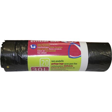 Sacchetto per pattumiera con chiusura a nastro scorrevole 30 L H 65 x L 50 cm - 21 micron