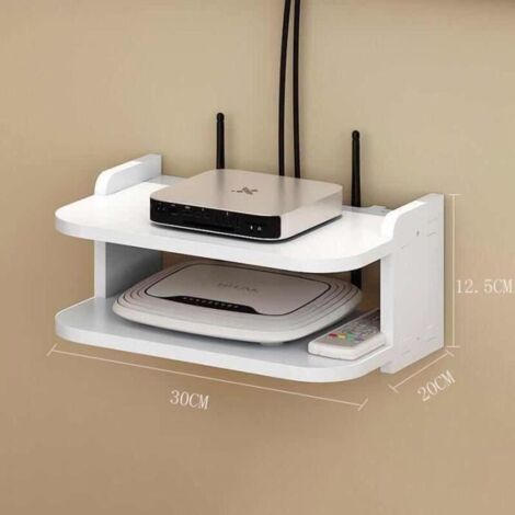 Étagère de boîte de télévision flottante montage mural support de routeur WiFi organisateur de boîtier décodeur-30cm (1/4)