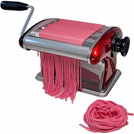 Macchina per la pasta manuale, multifunzione, per preparare la pasta fatta in casa con 2 lame (2 mm/4 mm), compatta, con 6 impostazioni. (1/5)