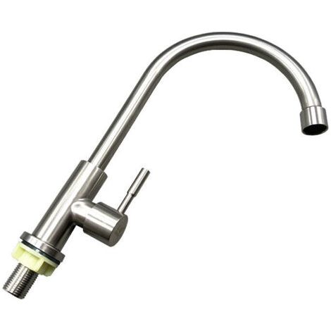 Robinet de Cuisine Eau Froide Uniquement, Robinet Pivotant à 360° en Acier Inoxydable (1/5)