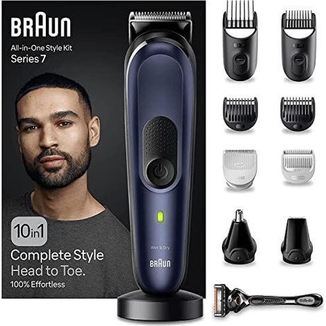 Braun All-in-One Style Kit Series 7 MGK7410 10-in-1 Kit for Beard Trimmer Hair Manscaping Black (1/5)
