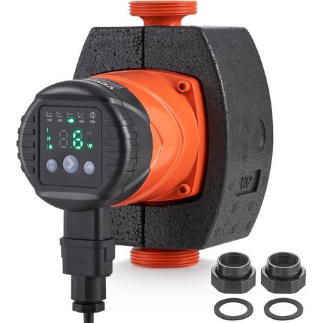VEVOR Pompa di Circolazione per Acqua Calda, LPS25-4BP-180, Pompa di Riscaldamento, 50 L/min Pompa dellacqua automatica ECM, 220 V 22 W Altezza di Scarico 4 m per Impianto di Riscaldamento dellAcqua