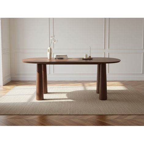 BOBOCHIC - Table à manger ovale SASHA 220 cm marron