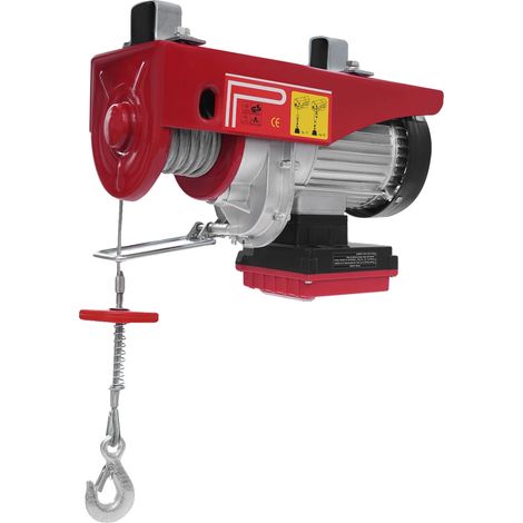 Verricello elettrico, capacità di carico 600 kg, velocità di sollevamento 10 m/min, colore rosso. (1/2)