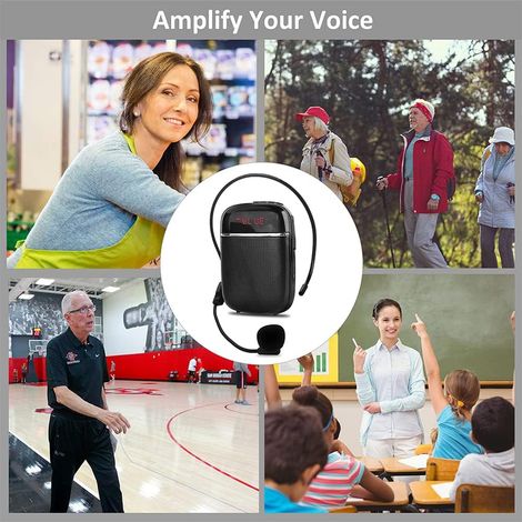 Amplificateur vocal Bluetooth portable, mini haut-parleur rechargeable filaire avec microphone, adapté (1/4)