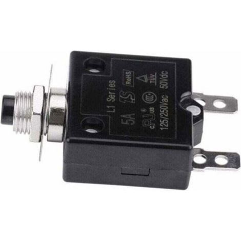 Disjoncteur thermique - - 15A - 125-250V AC - 50V DC - Bouton-poussoir - Protection contre les surcharges (1/4)