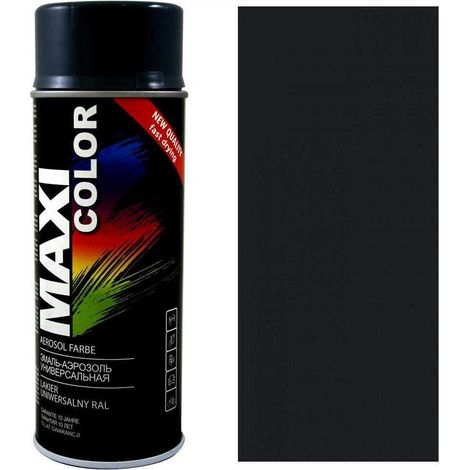 Vernis acrylique anthracite brillant foncé RAL7021 maxi couleur 400ml motip (1/5)