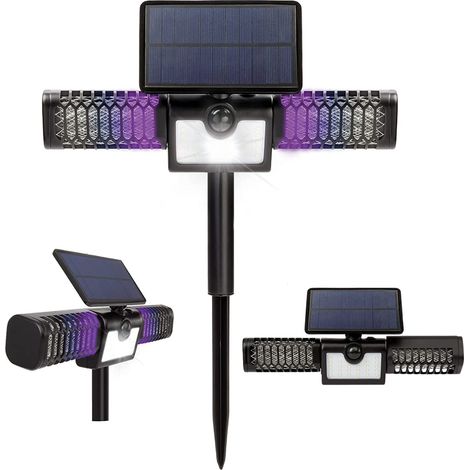 MONSTER ZAPPER Bug Solarlampe - VENTEO - Schädlingsfalle - Außenbeleuchtung - Bewegungsmelder - Solarpanel - UV-LED-Licht - 140 Lumen - 12 Stunden Leuchtdauer - Pestizidfrei - Geruchsfrei