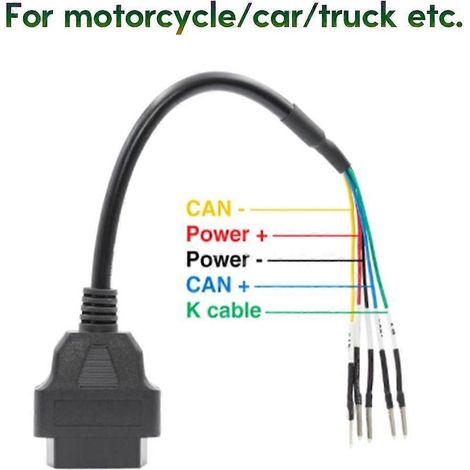 Connecteur de test de ligne CAN femelle OBD2 16 broches, câble cavalier (1/4)