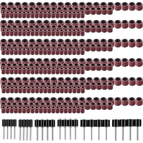 Tambour De Ponçage Comprenant 360 Pièces Bandes de Ponçage et 24 Pièces Tambour Mandrin pour Dremel Outils Rotatifs (1/5)