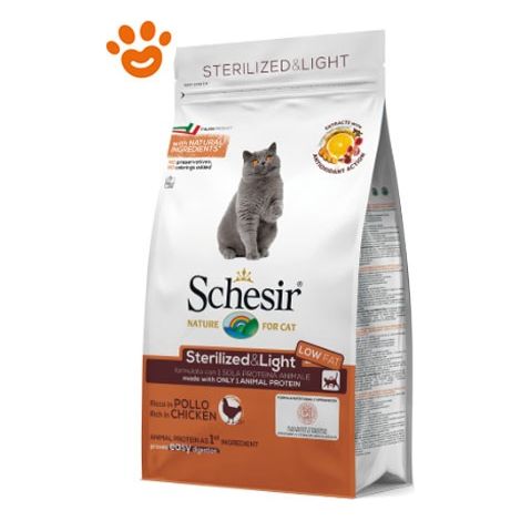 Schesir Dry Cat Sterilized & Light per Gatto con Pollo (1/2)