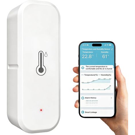 Thermomètre Intérieur Connecté WiF pour Mini Capteur de Température et d'Humidité Intelligent, Hygromètre Numérique pour Maison, Cave, Serre (1/5)