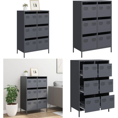 vidaXL Highboard Anthrazit 68x39x101,5 cm Stahl (1/5)