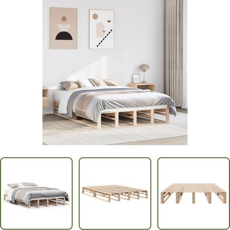 Cadre de lit pin - Cadre de lit sans matelas 160x200 cm bois massif de pin (1/5)