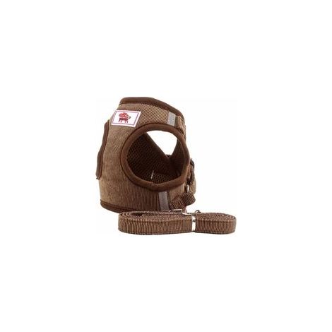 Gilet harnais doux en mesh pour chiot, chat, petits animaux, café, taille L –