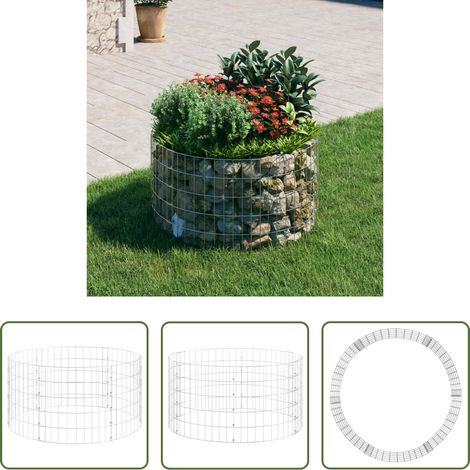 vidaXL Terrasse - Poteau à gabion circulaire Acier galvanisé Ø100x50 cm (1/5)