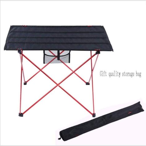 Table Pliante 1pc Noir et Rouge Longueur 56CM-Largeur 42CM-Hauteur 37CM "Chaise Pliante Portable Légère Ceinture Portable Convient pour Randonnée Plage Pêche Camping (1/3)
