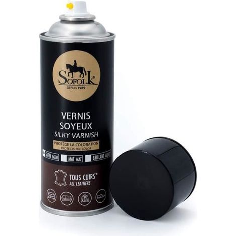 Vernice Soyeux per Pelle SOFOLK (Aerosol 400ml - Satinato) Protegge la Colorazione e la Fioritura. Evita l'accumulo prematuro. (1/4)