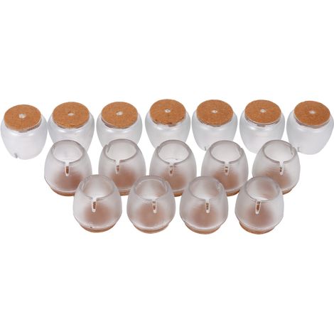 Lot de 16 embouts de protection transparents pour pieds de meubles, table et chaise, capuchons ronds antidérapants pour sols.